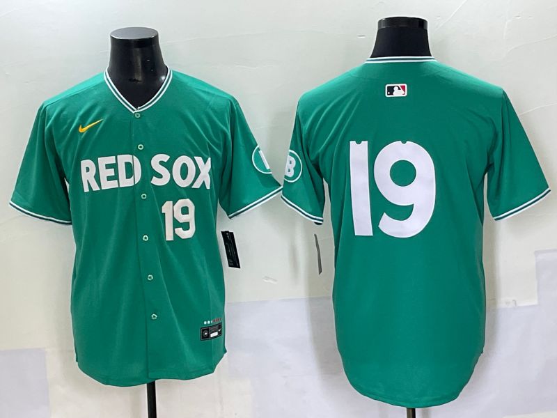 Men 2025 Boston Red Sox #19 No Name Dark Green Joint Name Nike MLB Jersey style 3->boston red sox->MLB Jersey